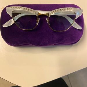 New Gucci Cat Eyes  Pearl Embellish sunglasse